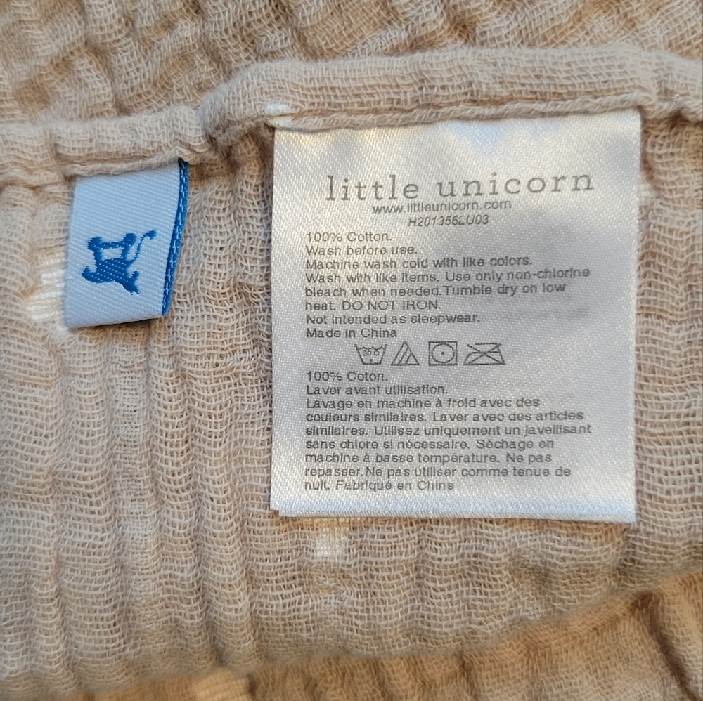 Little Unicorn Taupe Cross Cotton Muslin Swaddle - Picture 4 of 4